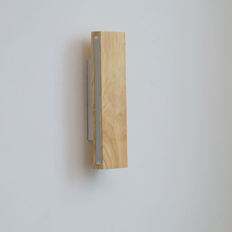 Applique da parete rettangolare in legno giapponese con LED