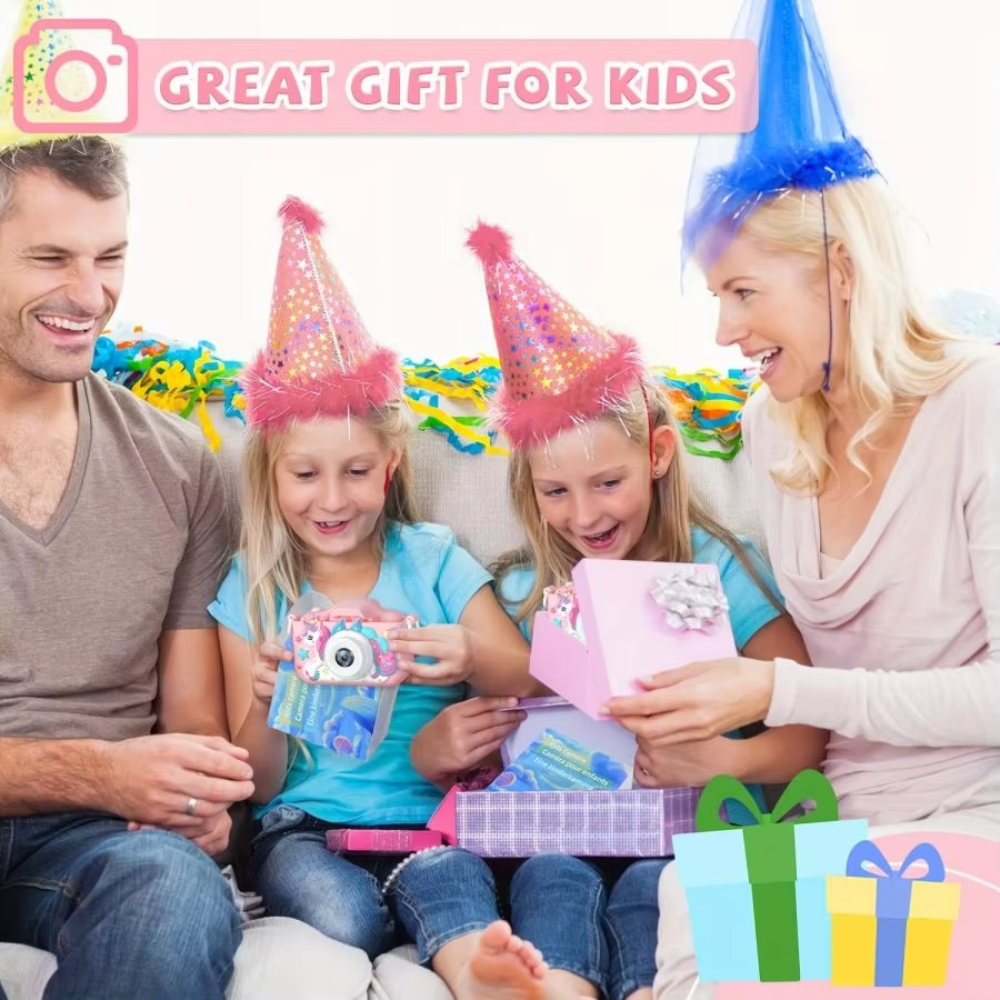 Unicorn HD Kids Camera with 32GB Rechargeable Battery - Capture Awesome Photos and Videos!