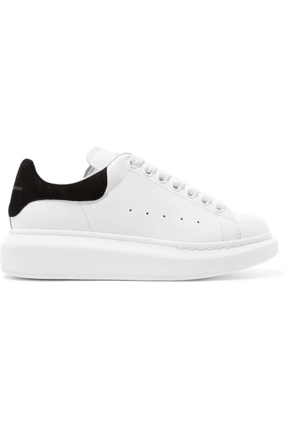 ALEXANDER MCQUEEN Oversized low top suede sneaker white/black