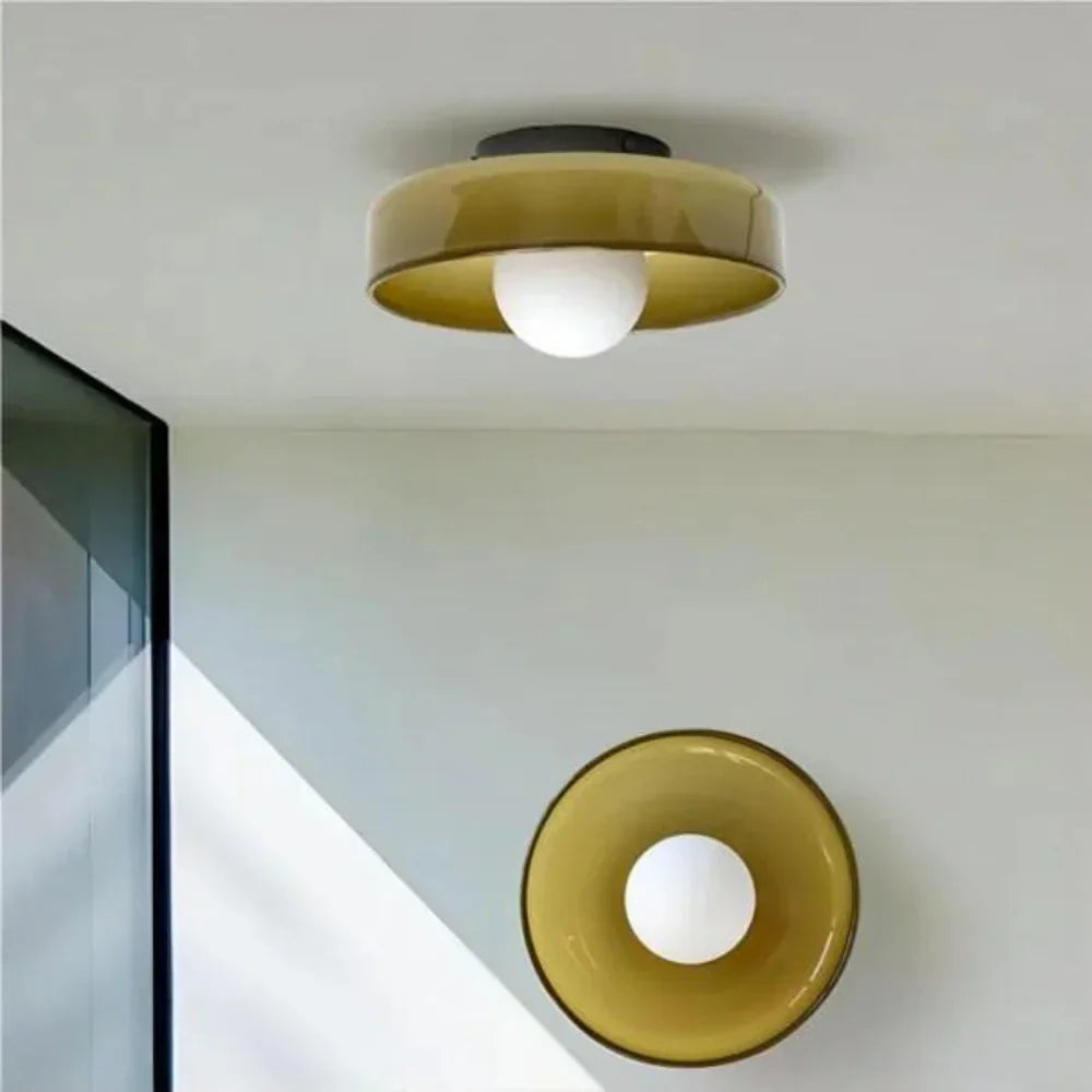 Modern Glass Disc Ceiling and Wall Light LED 1-Light