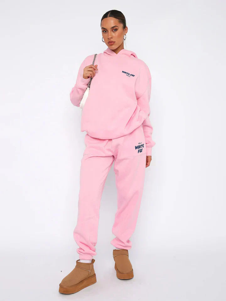Women's Lounge Set | Pink Cotton Blend Hoodie and Joggers