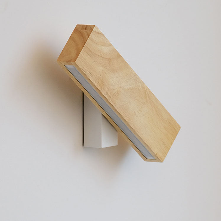 Applique da parete rettangolare in legno giapponese con LED