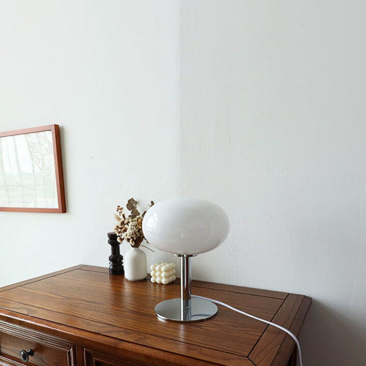 Nordic Vintage Round Glass Table Lamp 1-Light