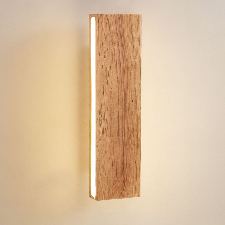 Applique da parete rettangolare in legno giapponese con LED