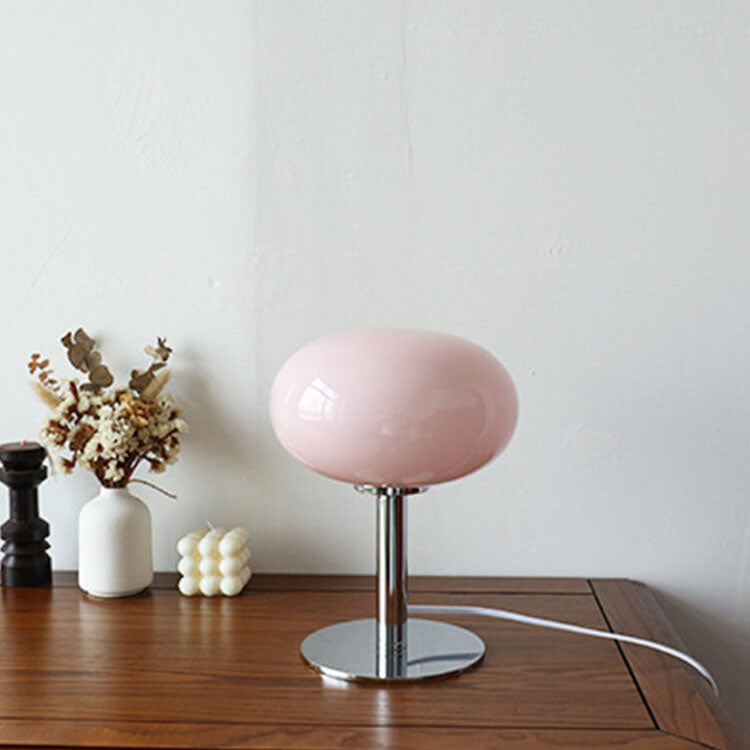 Nordic Vintage Round Glass Table Lamp 1-Light