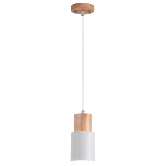Nordic Wood Cylinder LED 1-Light Pendant Light