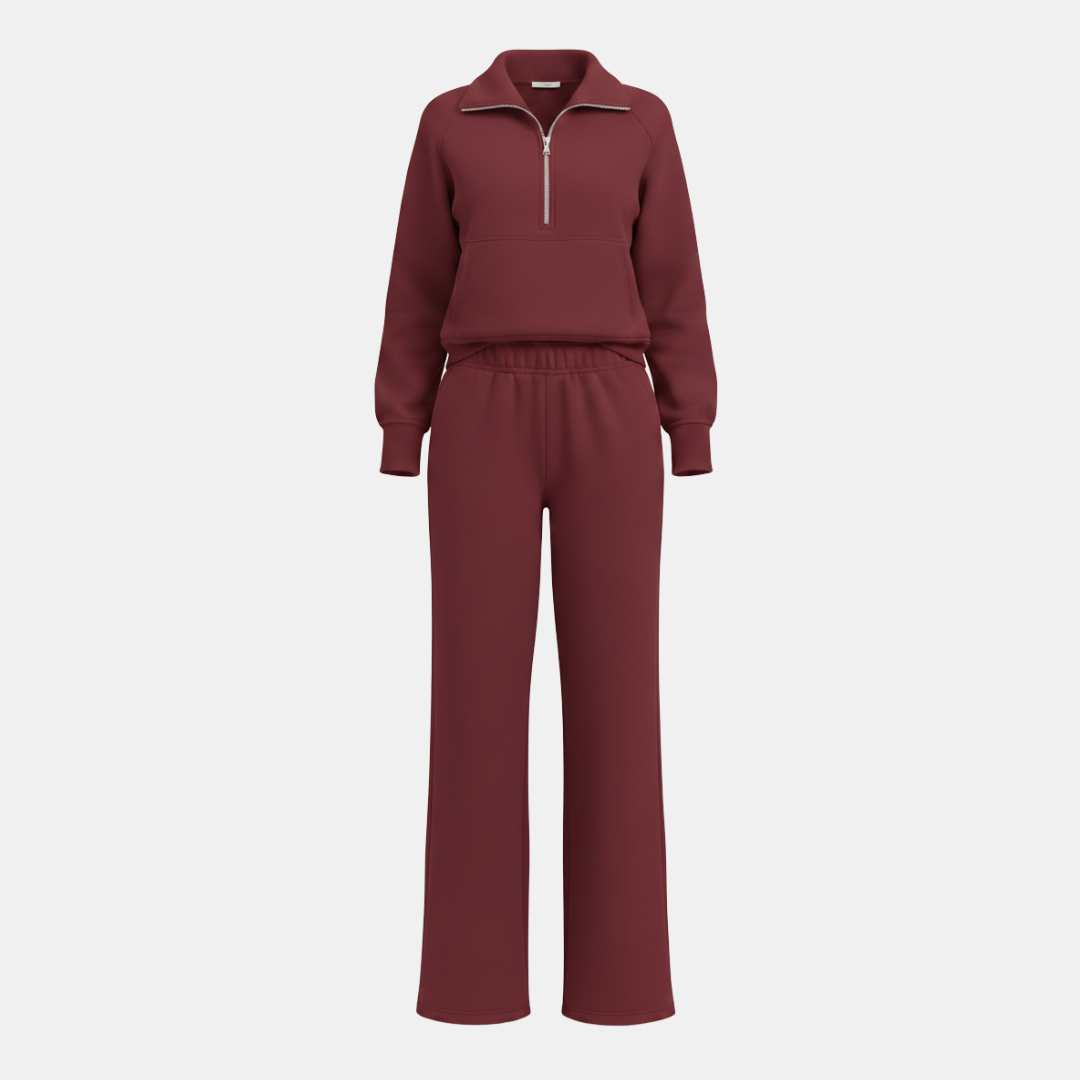 Casual Two Piece Set Half Zip