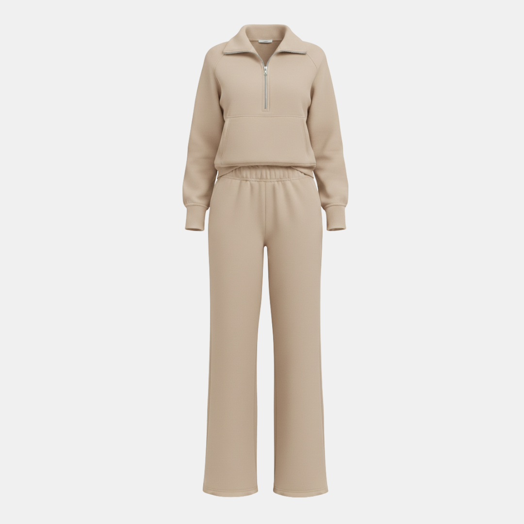 Casual Two Piece Set Half Zip