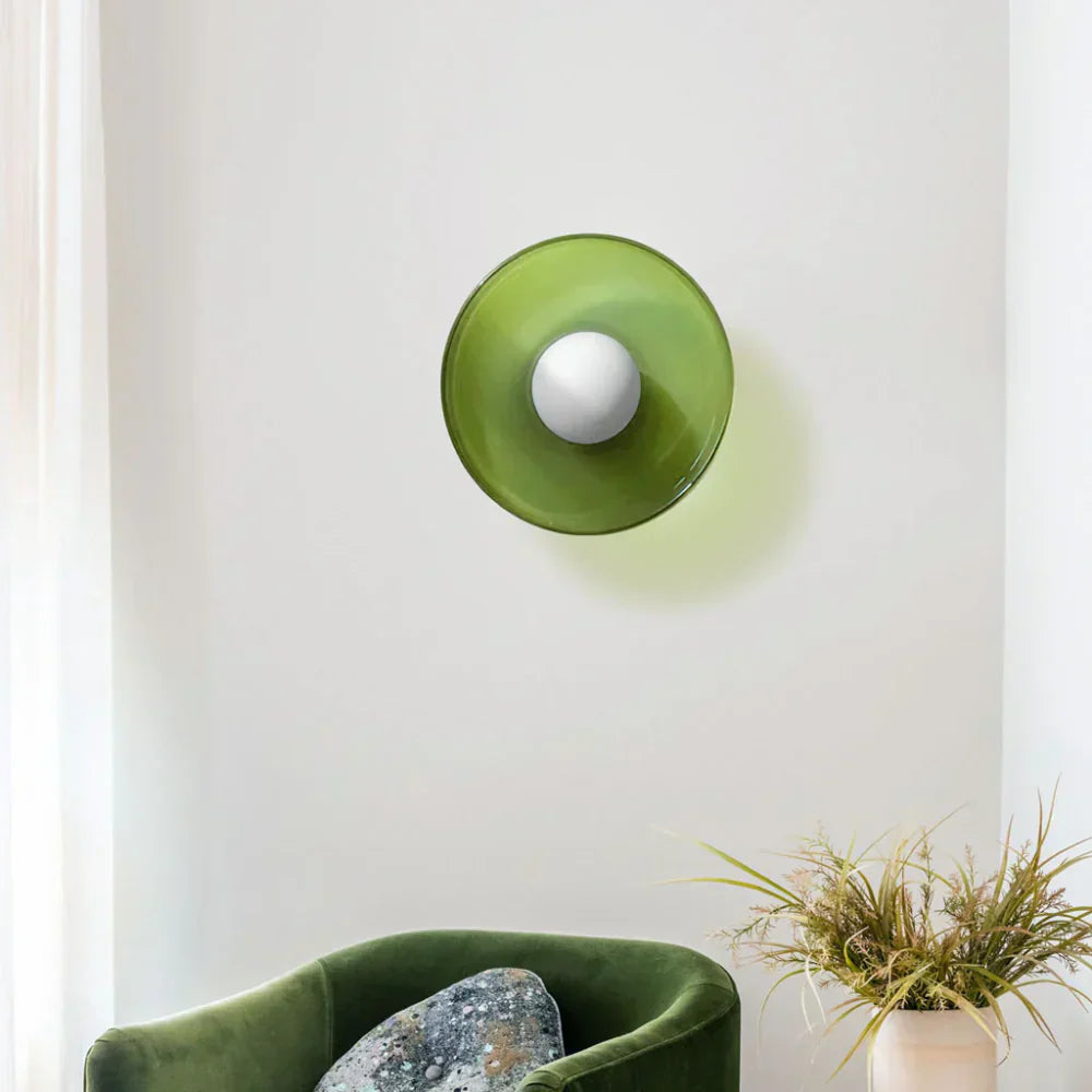 Modern Glass Disc Ceiling and Wall Light LED 1-Light