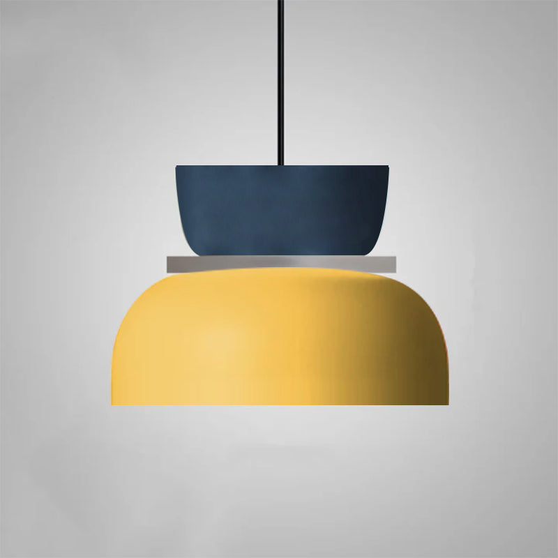 Lampada a sospensione nordica in lega di zinco bicolore a cupola LED 1 luce