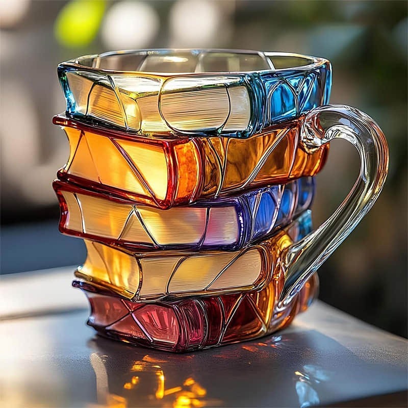 Hand-Painted Book Mug | Creative 3D Novel-Inspired Coffee Cup