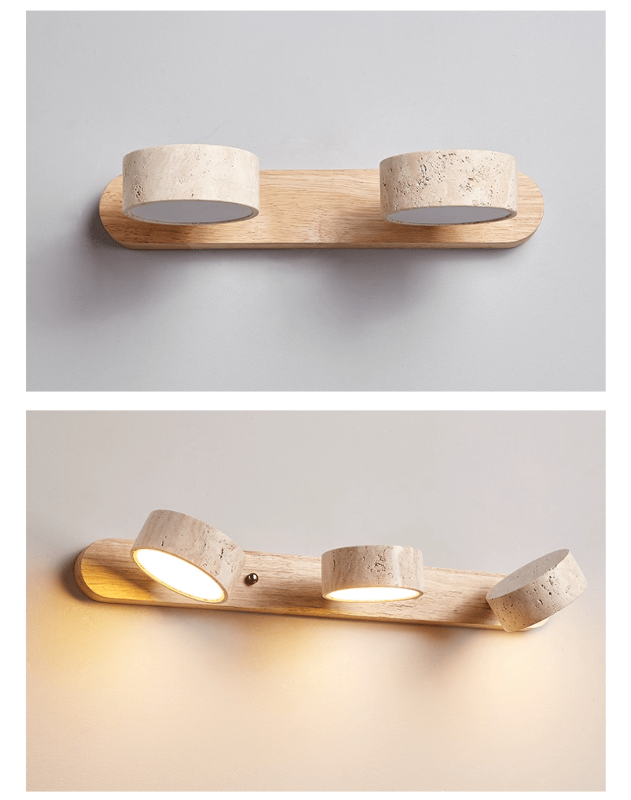 Modern Travertine Round LED Wall Sconce 1-Light