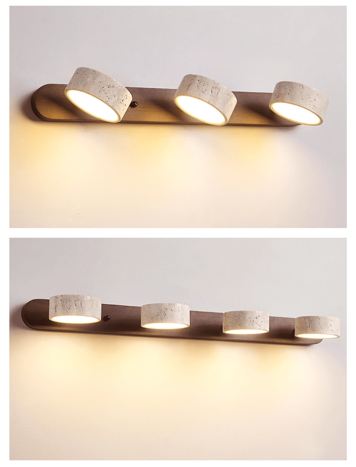 Modern Travertine Round LED Wall Sconce 1-Light