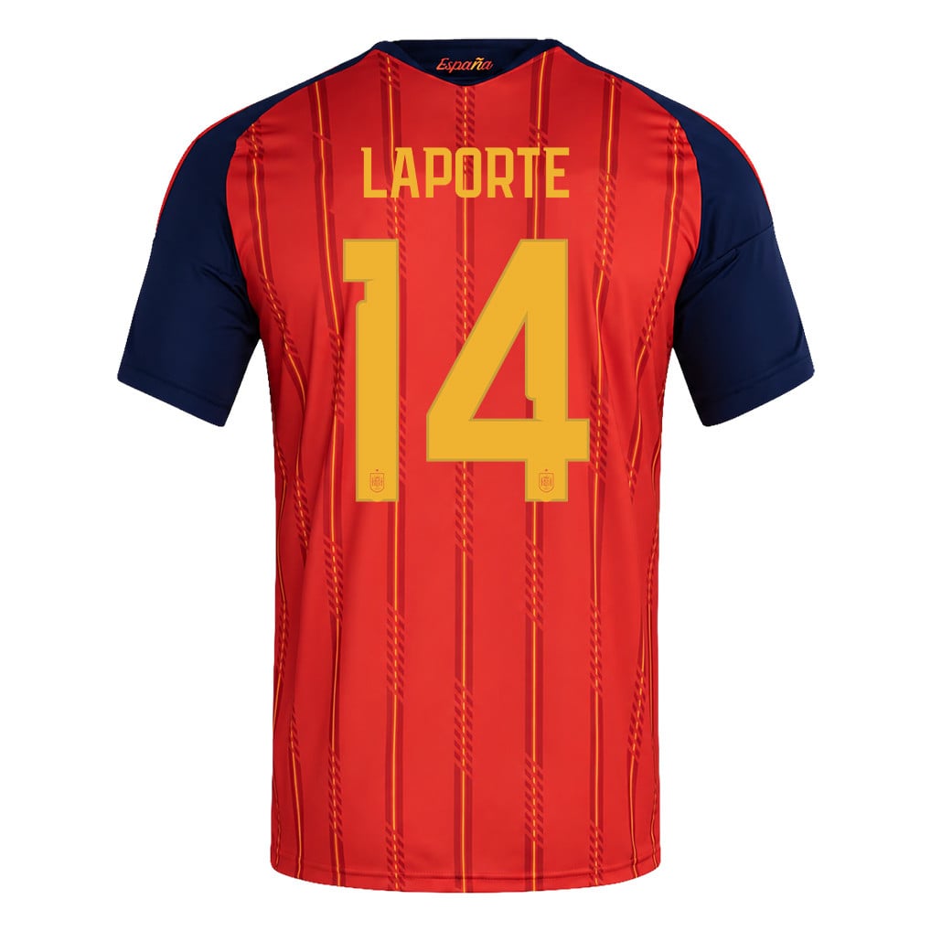 Spain 2026 Two-Star World Cup Champions Men's Home Jersey – Aymeric Laporte #14