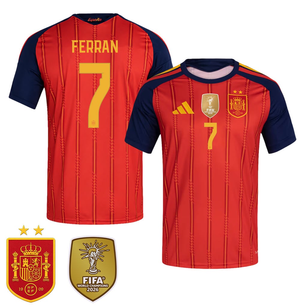 Maglia Home Uomo Spagna Campione del Mondo 2026 Due Stelle – Ferran Torres #7