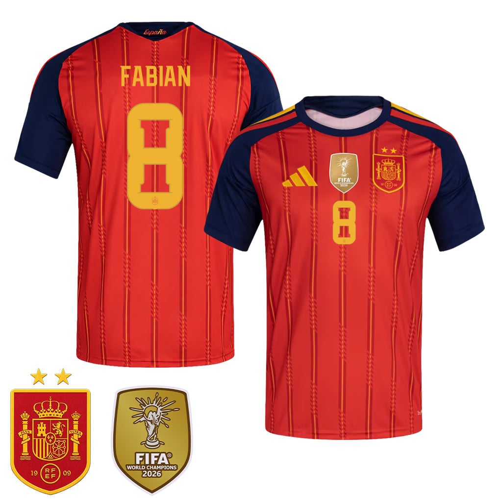 Spain 2026 Two-Star World Cup Champions Men's Home Jersey – Fabián Ruiz #8