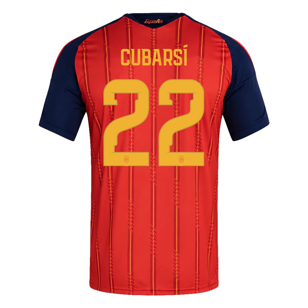 Spain 2026 Two-Star World Cup Champions Men's Home Jersey – Pau Cubarsí #22
