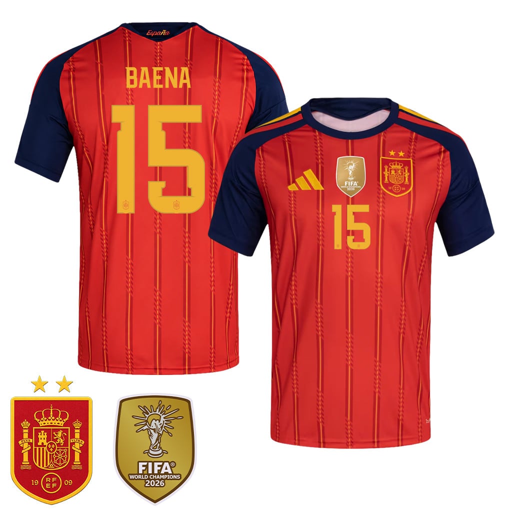 Spain 2026 Two-Star World Cup Champions Men's Home Jersey – Álex Baena #15