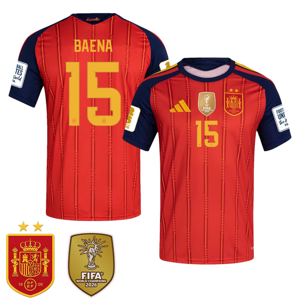 Spain 2026 Two-Star World Cup Champions Men's Home Jersey – Álex Baena #15