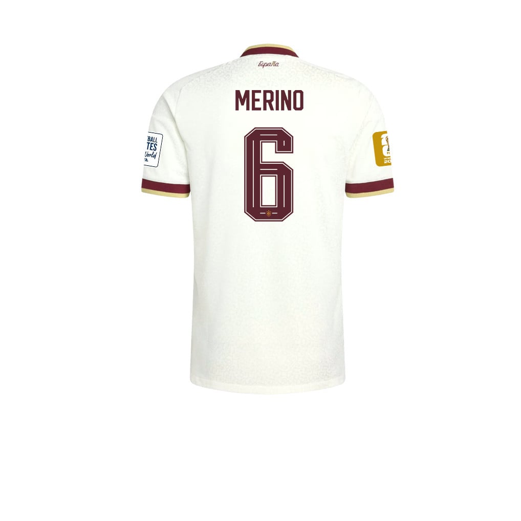 Maglia Trasferta Uomo Campioni del Mondo Due Stelle Spagna 2026 – Mikel Merino #6
