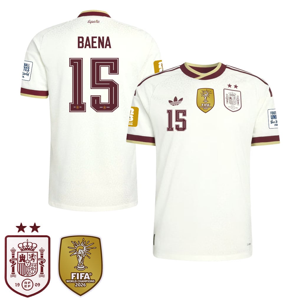 Maglia Away Uomo Campioni del Mondo Due Stelle Spagna 2026 – Álex Baena #15