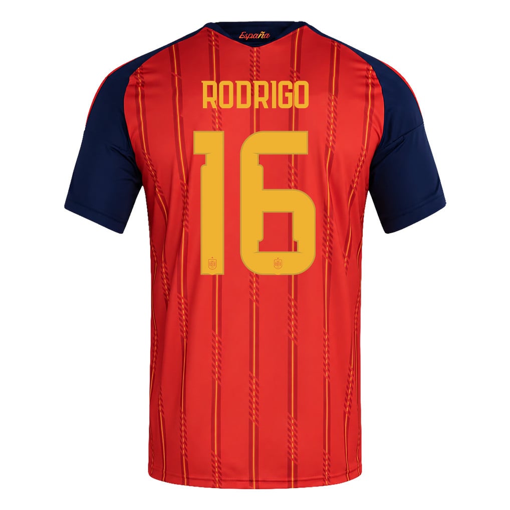 Maglia Casa Bambini Campioni del Mondo Due Stelle Spagna 2026 – Rodri #16
