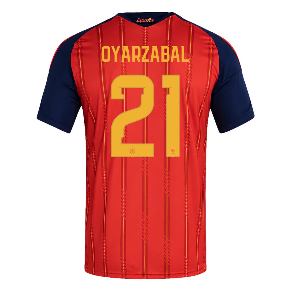 Maglia Casa Bambini Campioni del Mondo Due Stelle Spagna 2026 – Mikel Oyarzabal #21