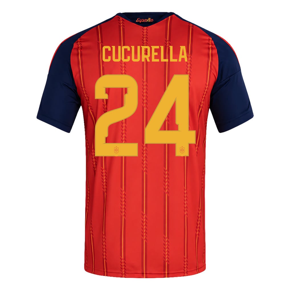 Maglia Casa Bambini Campioni del Mondo Due Stelle Spagna 2026 – Marc Cucurella #24