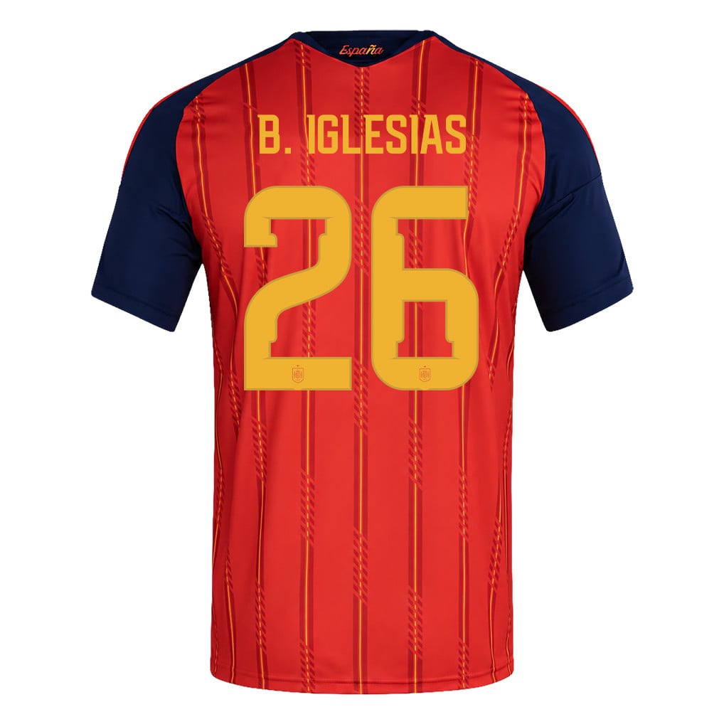 Spain 2026 Two-Star World Cup Champions Kids Home Jersey – Borja Iglesias #26