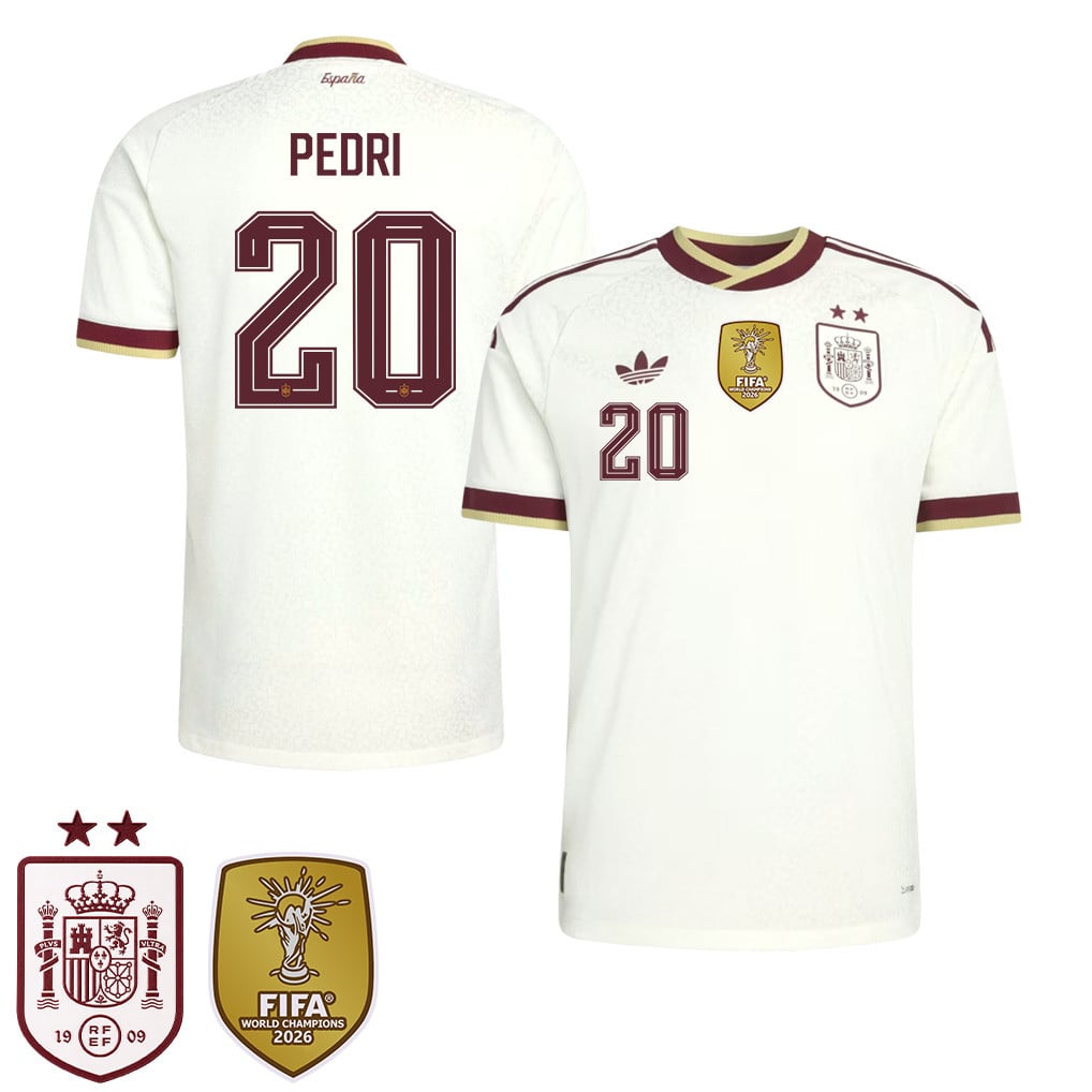 Spain 2026 Two-Star World Cup Champions Kids Away Jersey – Pedri #20