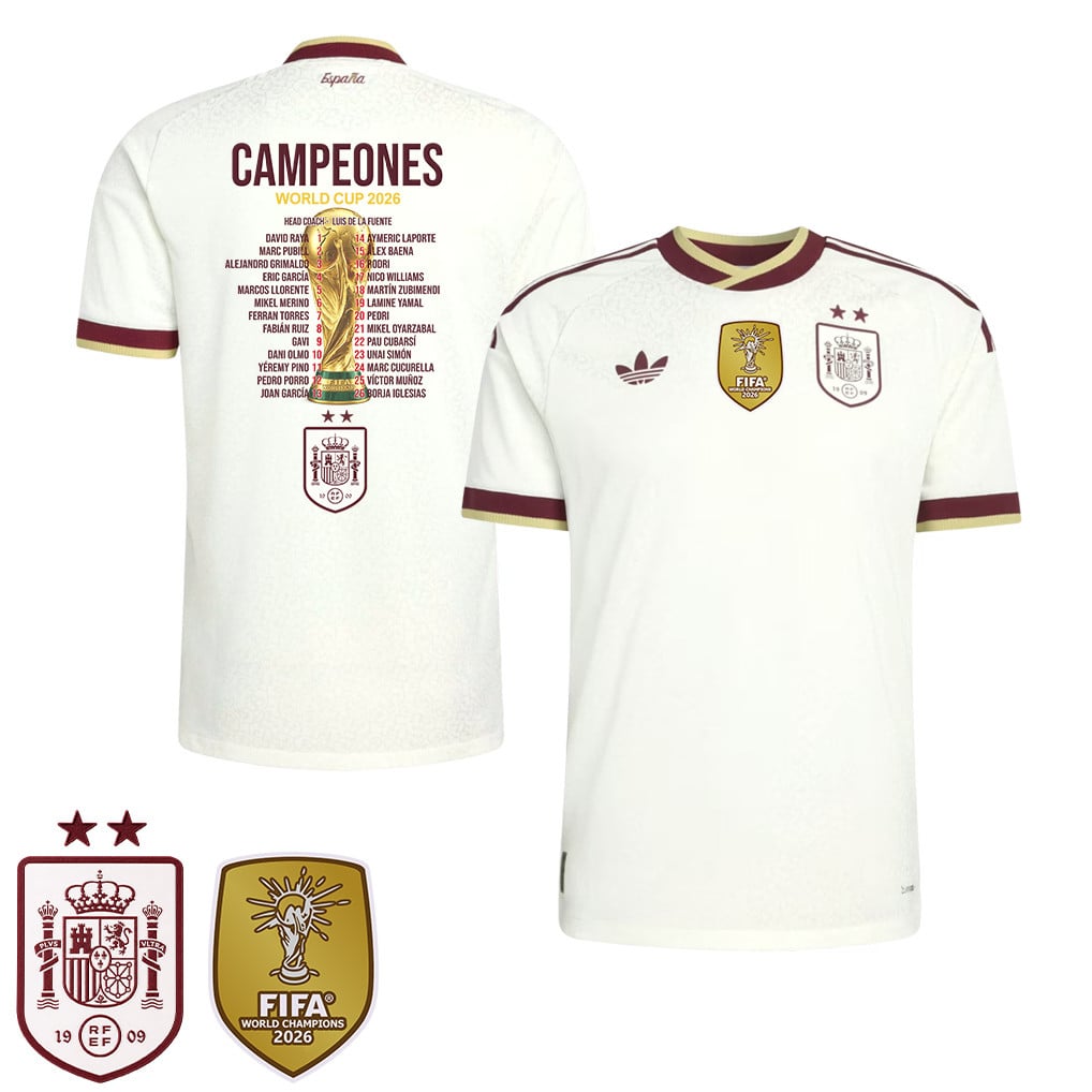 Spain 2026 Two-Star World Cup Golden Squad Men's Away Jersey