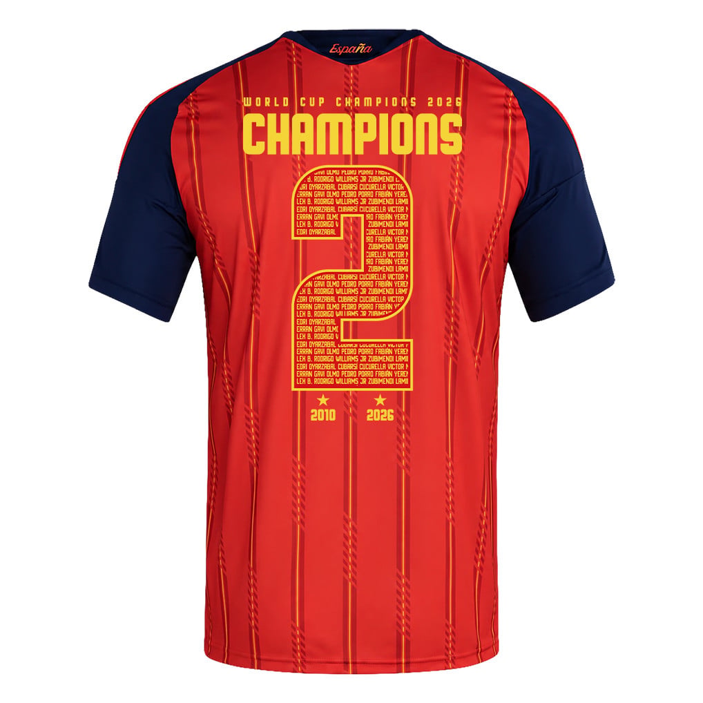 Spain 2026 Two-Star World Cup Champions Men's Home Jersey