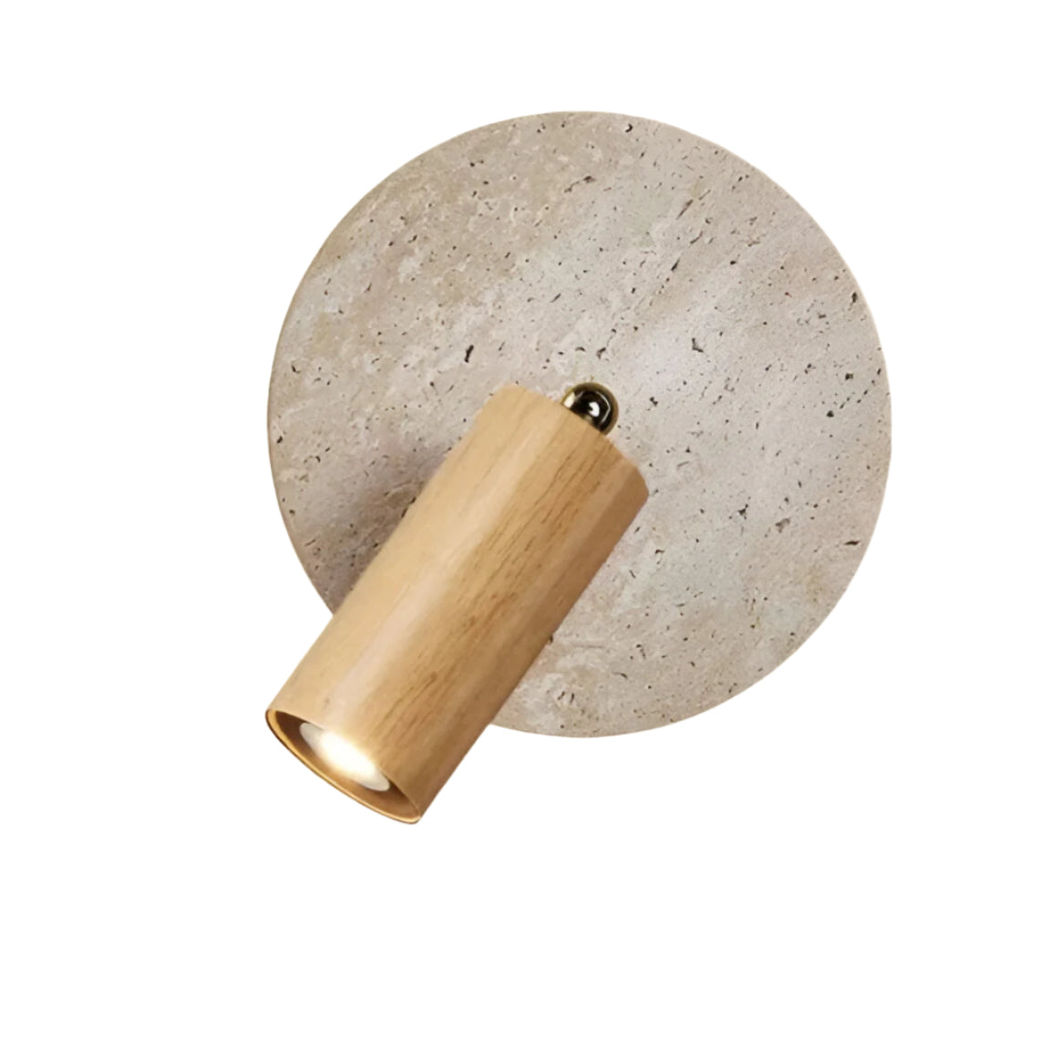 Modern Travertine Wood Rotatable Wall Sconce LED 1-Light
