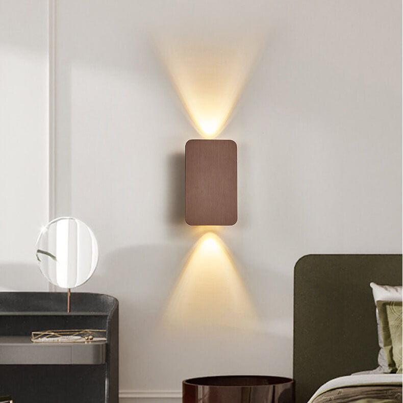 Applique da parete nordica minimalista in vetro rettangolare LED 2 luci