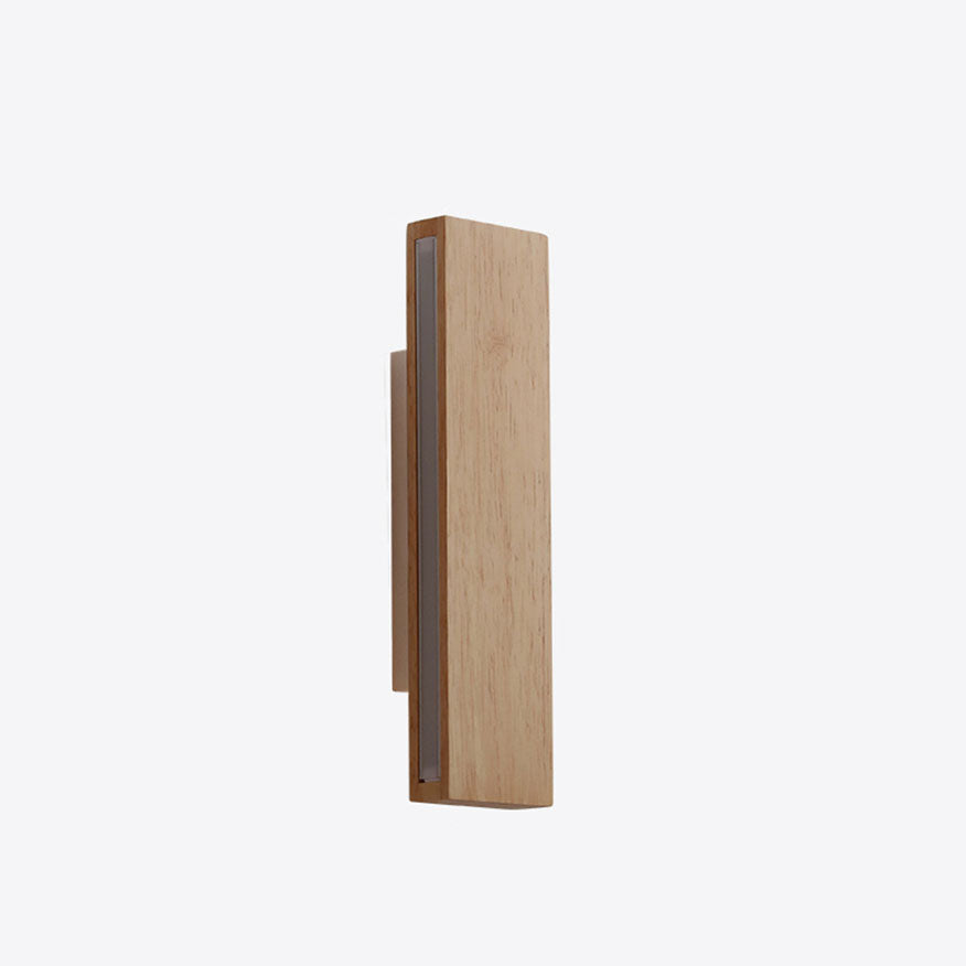 Applique da parete rettangolare in legno giapponese con LED
