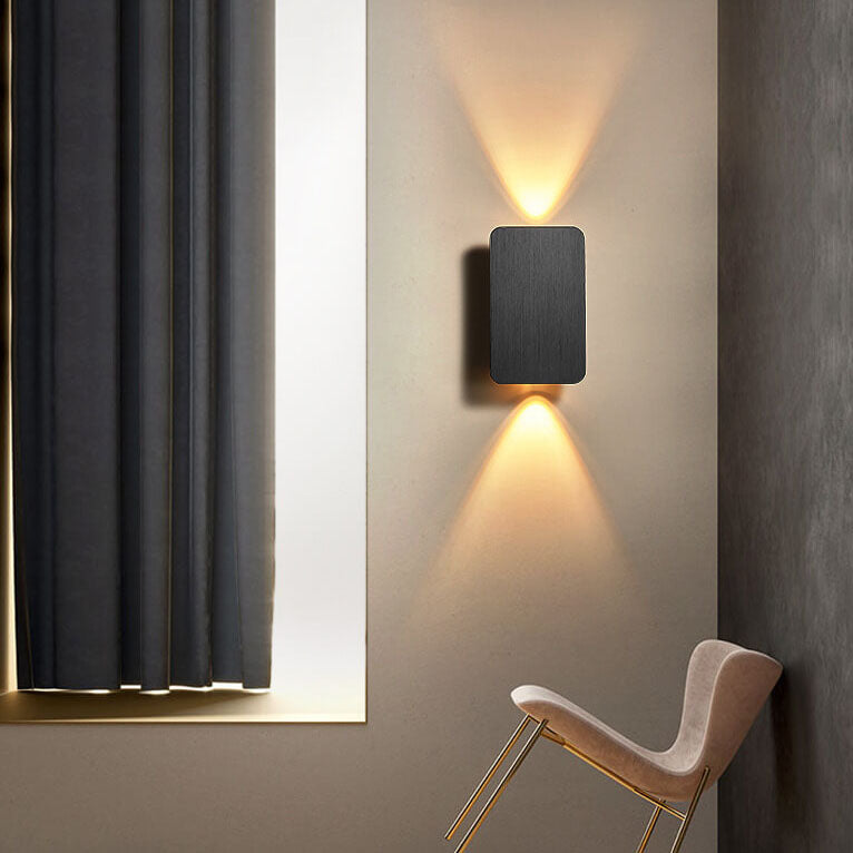 Applique da parete nordica minimalista in vetro rettangolare LED 2 luci