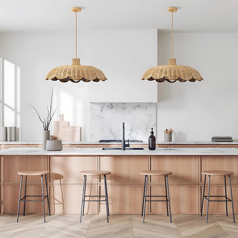 Bohemian Rattan Pendant Ceiling Light LED 1-Light