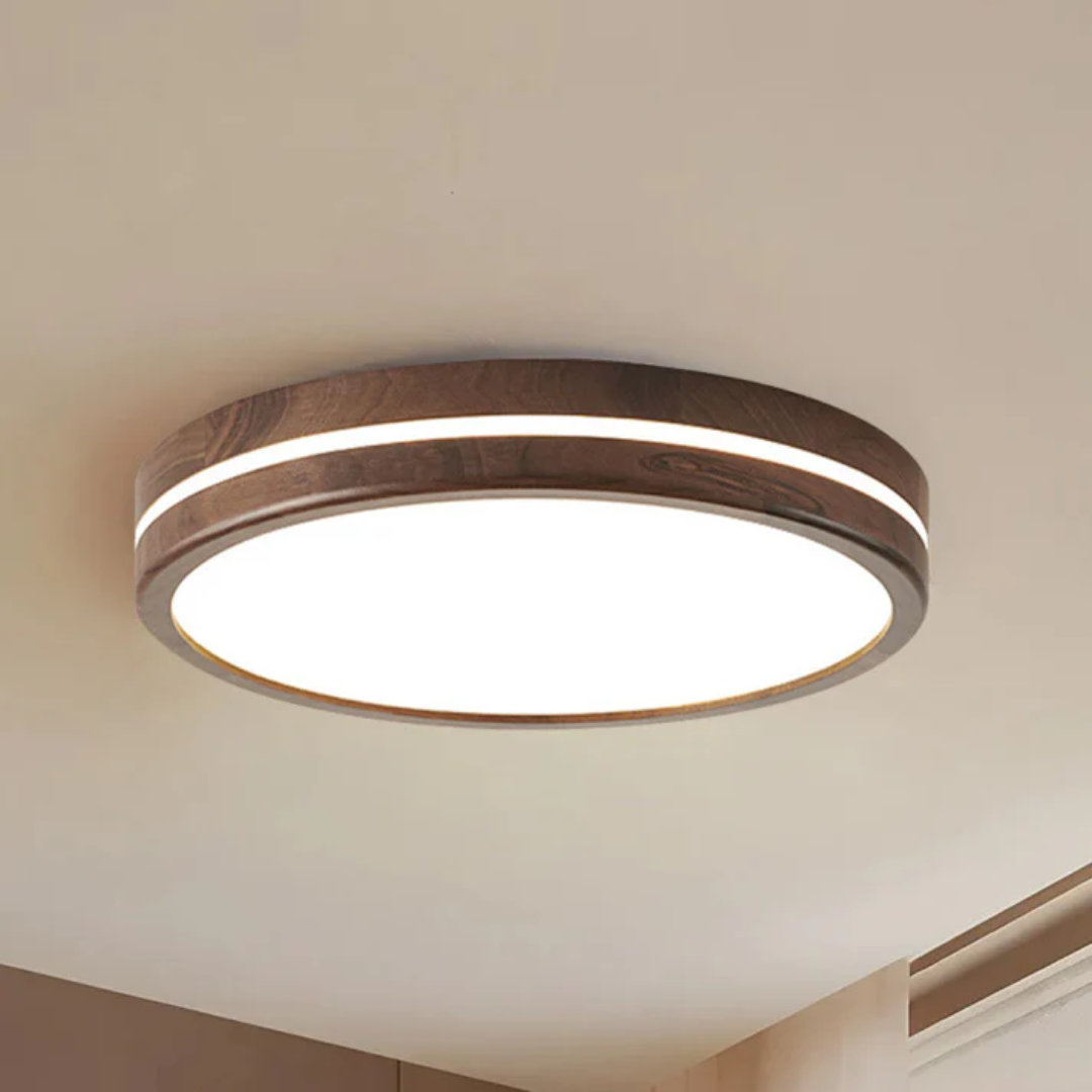 Modern Wood LED Ceiling Light 1-Light
