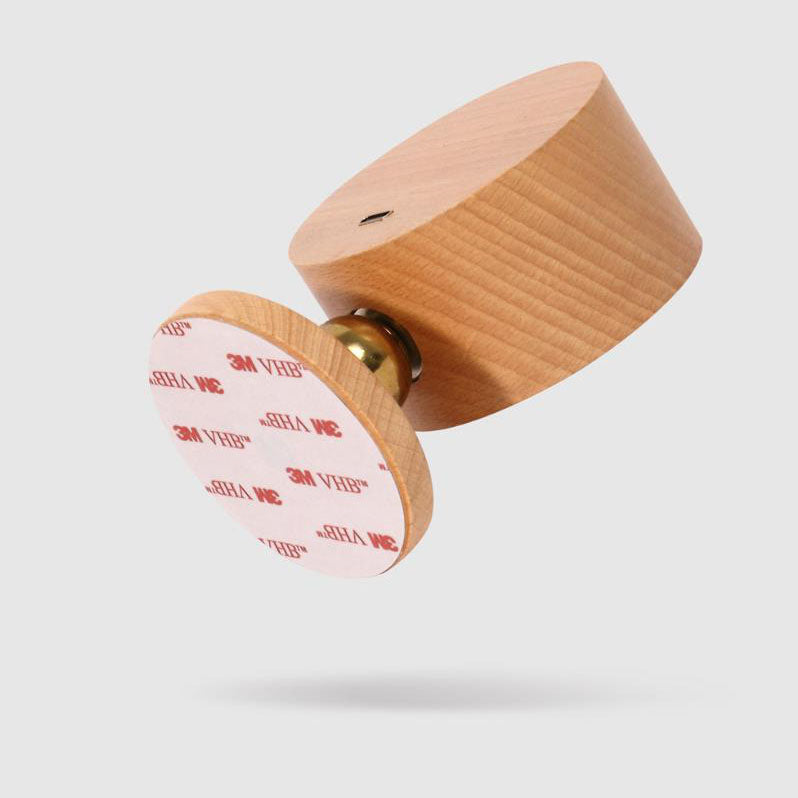 Applique da parete rotonda minimalista in legno con LED a 1 luce