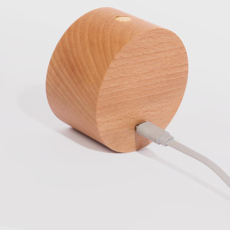 Applique da parete rotonda minimalista in legno con LED a 1 luce