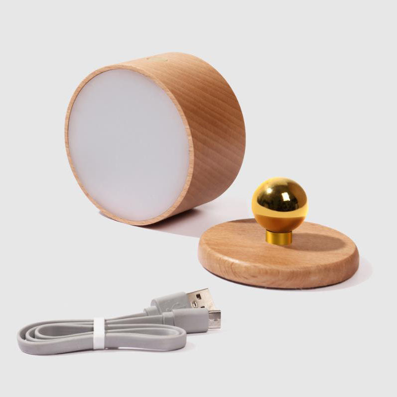 Applique da parete rotonda minimalista in legno con LED a 1 luce