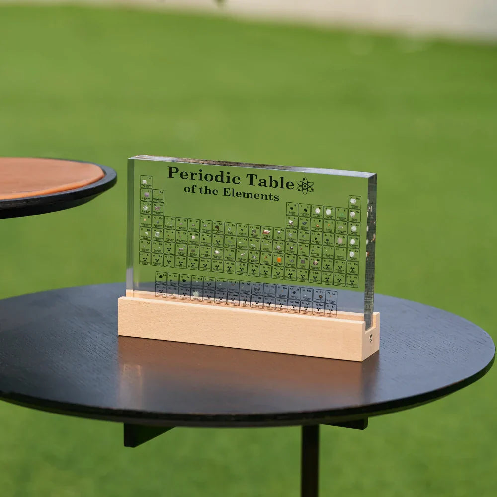 Illuminated Real Elements Periodic Table Decorative Science Display