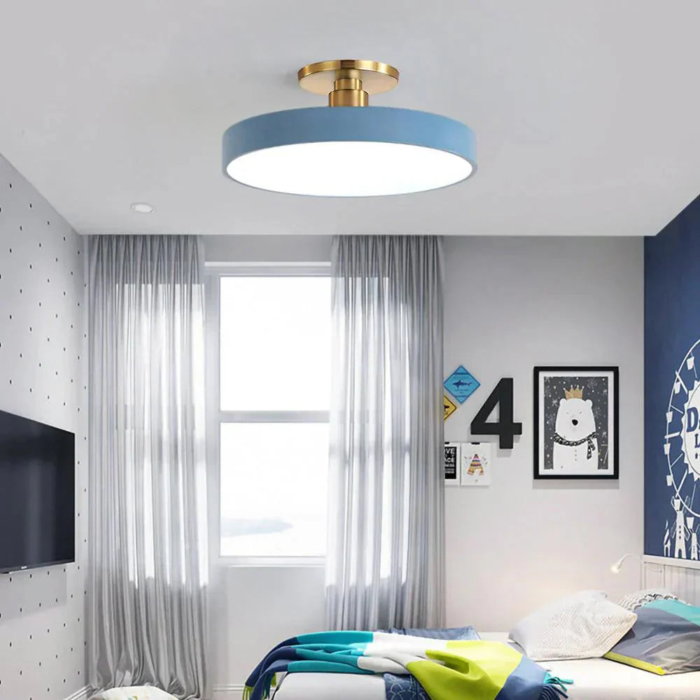 Modern Brass Round LED Ceiling Light 1-Light