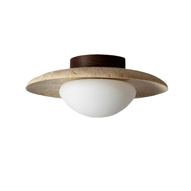 Nordic Minimalist Travertine Round LED Ceiling Light 1-Light