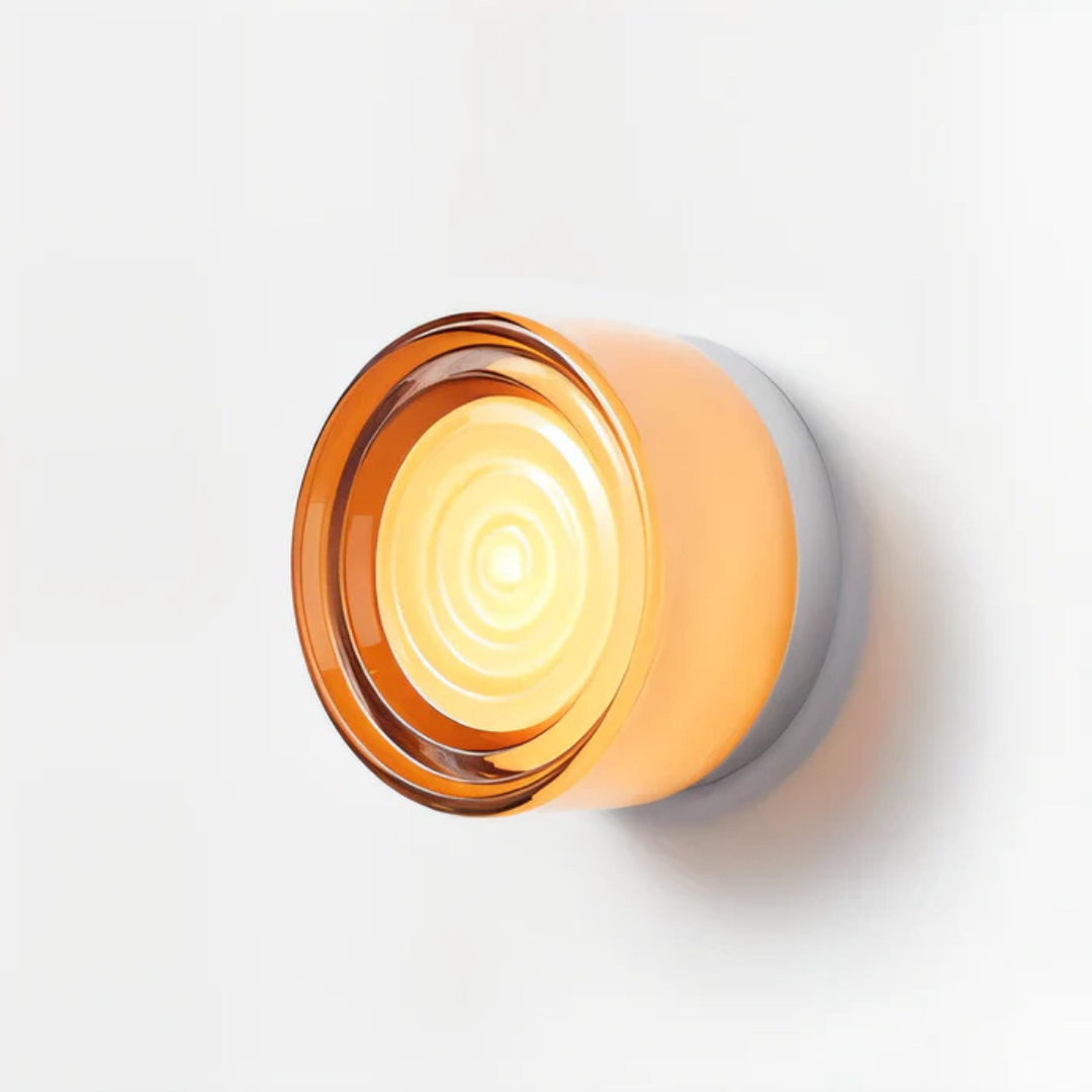 Applique da parete rotonda in vetro moderno LED 1 luce