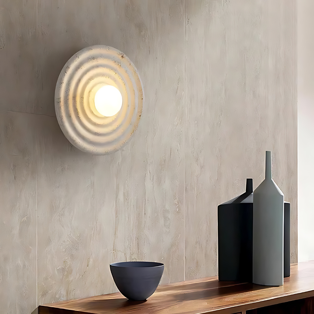 Applique da parete moderna minimalista circolare in resina G4 1 luce