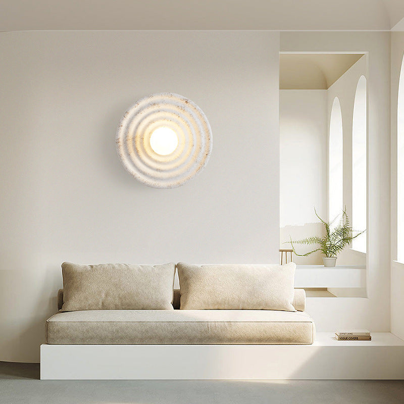 Modern Minimalist Resin Circular Wall Sconce G4 1-Light
