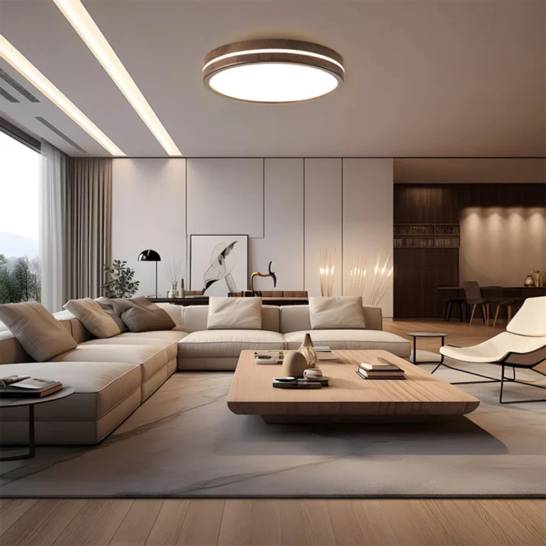 Modern Wood LED Ceiling Light 1-Light