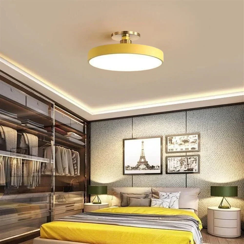 Modern Brass Round LED Ceiling Light 1-Light