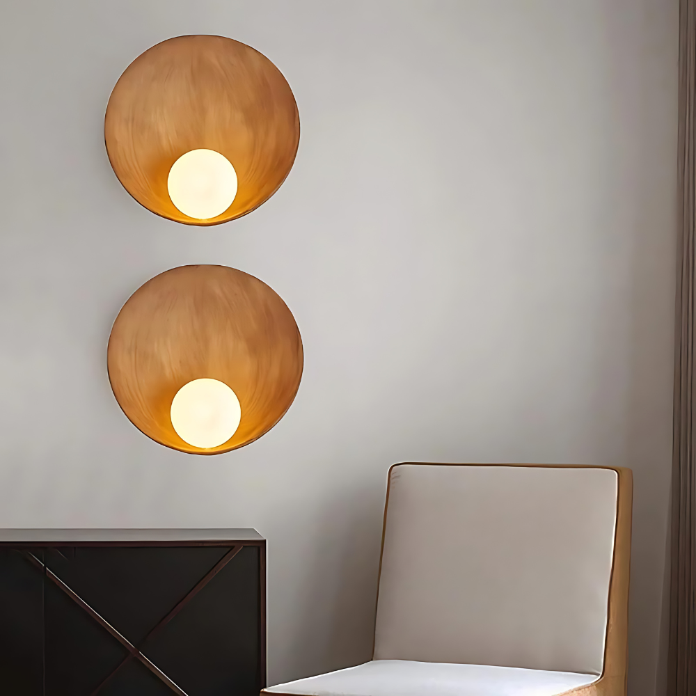 Modern Japandi Resin Bowl Wall Sconce G9 1-Light